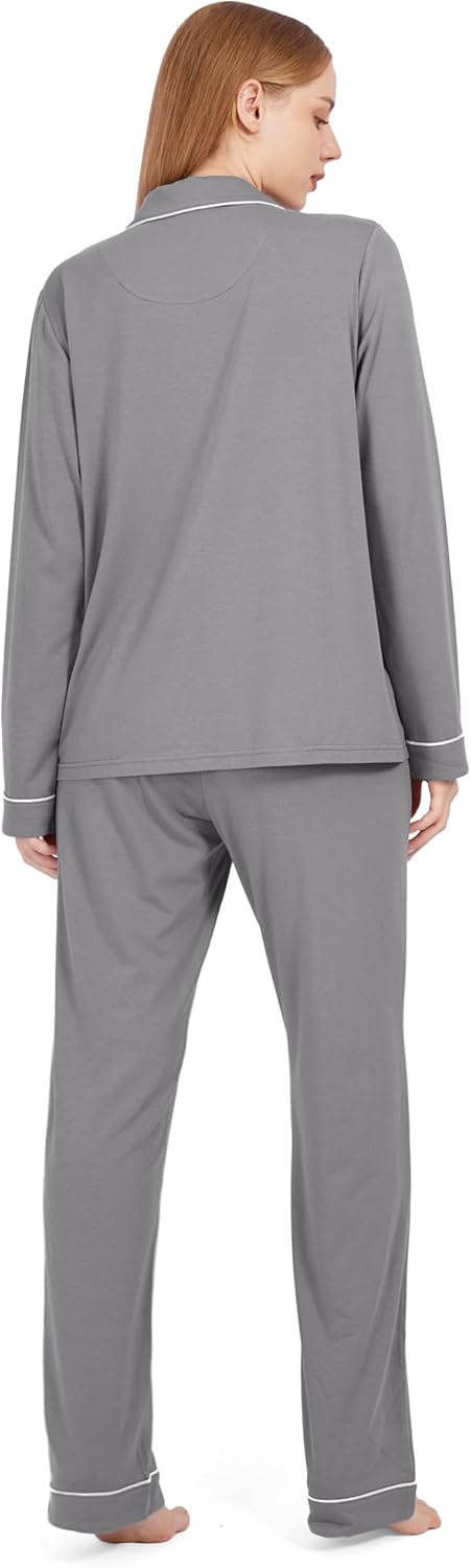 BAMBOO COOL Pajamas Set for Women Comfy Lounge Set Button Down Sleepwear Long Sleeve Pj Set - Image 2