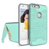 Google Pixel Case, Teelevo [Card Slot Holder] Dual Layer Advanced Shock Absorption Protective with Card Holder and Kickstand Wallet Case Heavy Duty Bumper for Google Pixel (2016) - Mint