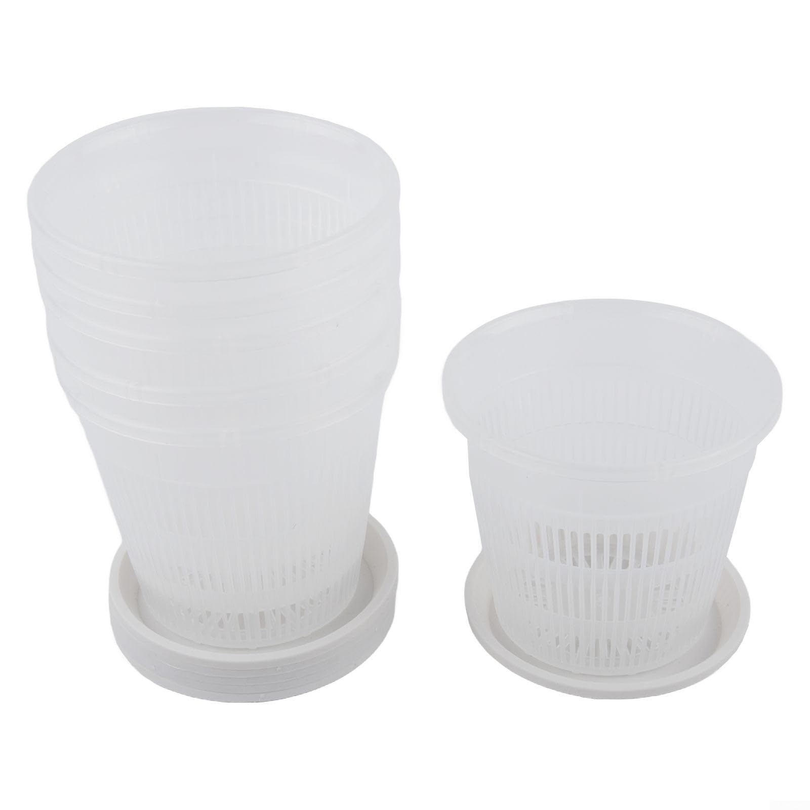 Przezroczyste plastikowe doniczki ze spodkami. Doniczki storczykami, 6 szt. 11 cm(16CM)