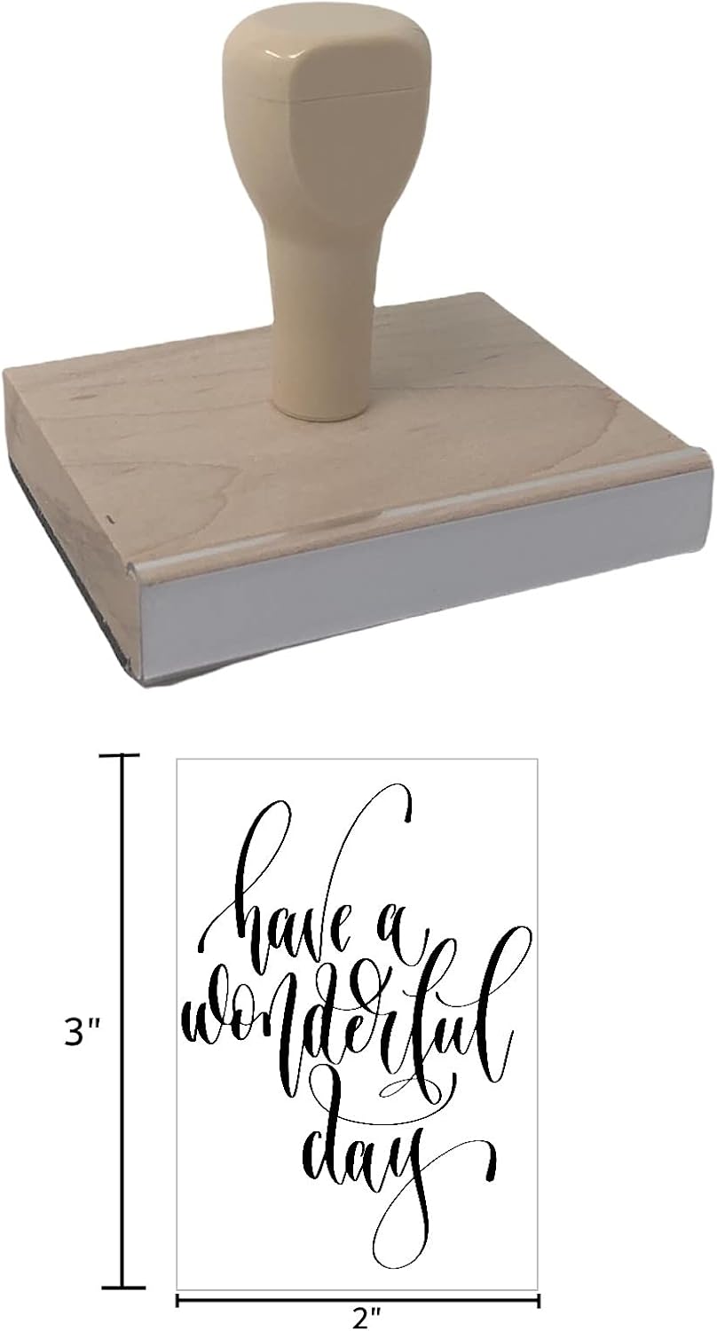 Infusion Have A Wonderful Day Rubber Stamp, 3 X 2'' Wood Stamp image 4