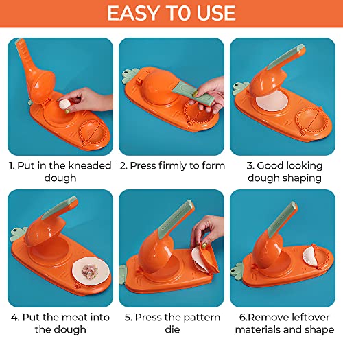 Dumpling Skin Artifact, 2 In 1 Kitchen Diy Dumpling Maker Dumpling Maker Kitchen Dumpling Making Tool Baking Pastry Manual Artifact For Pressing Dumpling Skin Wrapper Dough Press Maker (Yellow) #TOP5