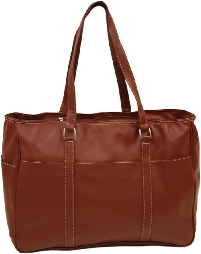 Piel Leather Large Shopping Bag, Chocolate, One Size