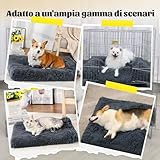 MDDK DY Hundebett, katzenbett, klein Hundekissen Waschbare, Flauschige Hundematte, Langer Plüsch, weiche Polsterung, multifunktional Hundekistenmatratze, Dunkelgrau,50x40x5cm