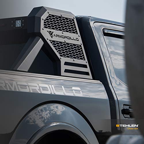 Armordillo 642167818786 Universal Adjustable CR2 Chase Rack Truck Bed Roll Bar with 3rd Third Brake Light & 2x LED Work Lamps Bars & 2x 12Cree LED Fog Light Bars - Matte Black