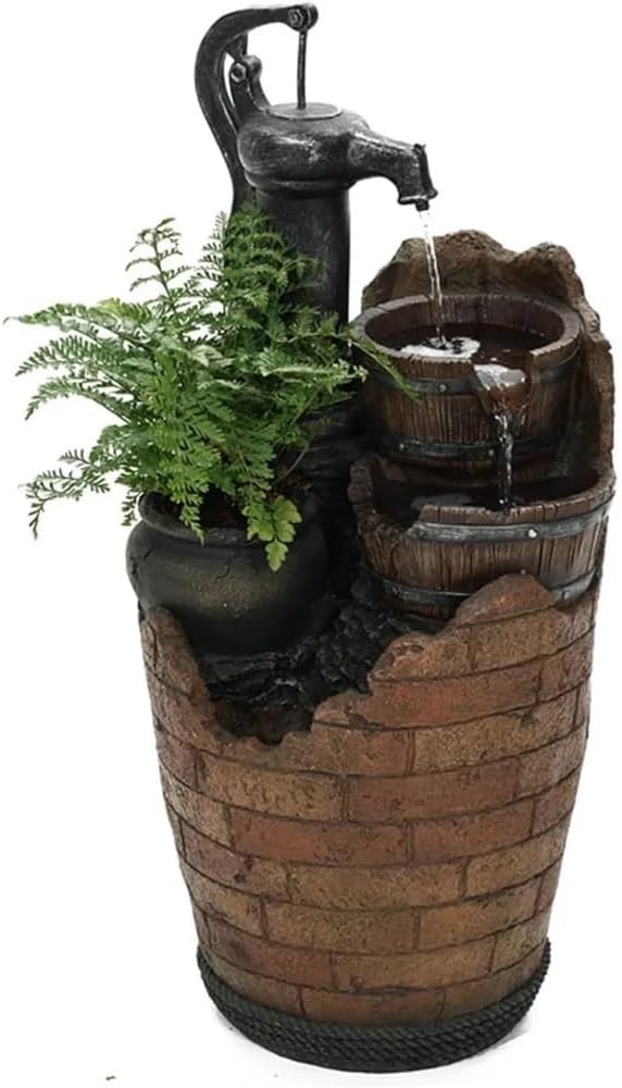 FMURY Outdoor Water Fountain 3 Tier Cascading Water Pump Outdoors Fountains Outdoor Fountain