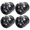 AN12 Rubber Hose Clamp with Screw Band Aluminum Pipe Clamp Hose Connectors for Fuel Line, Diesel Gas Air Water Oil Hoses, Pack of 4 - Black