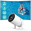 [270°Adjustable Stand] PANSEBA Smart Mini Projector with WiFi 6 and Bluetooth, Auto Keystone Outdoor Movie Projector 1080P Full HD Support, Big Screen Portable Home Projector for Phone/TV Stick/Laptop