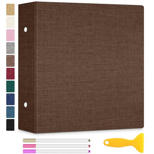 Zesthouse Large 18In Photo Album Self Adhesive 40 Pages, 3-Ring Scrapbook Albums Holds 8x10 5x7 4x6 Photos, DIY Magnetic Picture Book with Writing Space, Gift for Family Wedding Baby