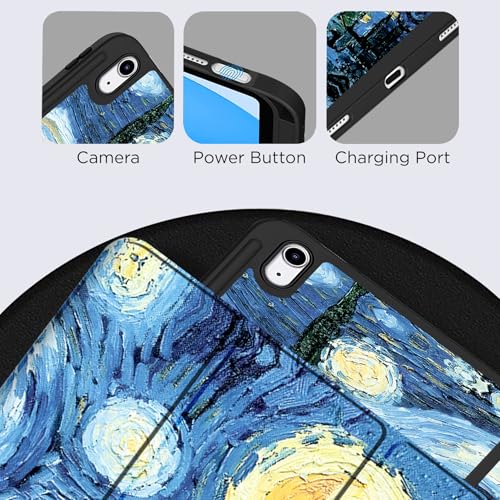 Image of Robustrion Cover for iPad 11th Generation (A16) / 10th Gen Cover Case with [Right Side Pencil Holder] [Auto Sleep Wake] [Soft Back] (2022 /2025), Case for iPad 11th 11 inch / 10th 10.9 inch - Night