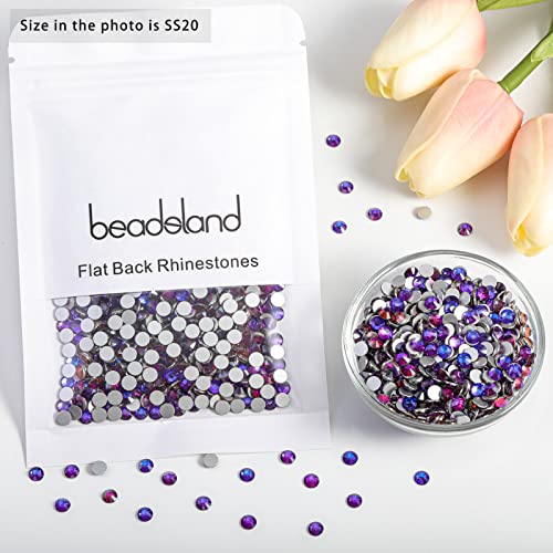 Image of Beadsland Flat Back Crystal Rhinestones,Purple Velvet, SS20, 1440pcs