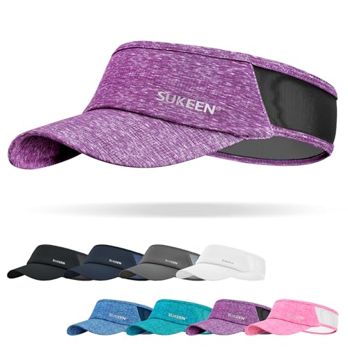 Image of Sukeen Sports Sun Visor Men Women Lightweight Portable Cooling Stretchy Visor Hat for Running, Golf, Daily Wear