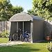 LARMNEE Fahrradunterstand, Fahrradgarage, Gerätehaus, Garagenzelt, 182 x 182 x 205 cm, Carport Lagerzelt Gerätezelt für Gartengeräte Fahrräder, für Garage, Garten, Abstellraum, Grau EGY01ZX02