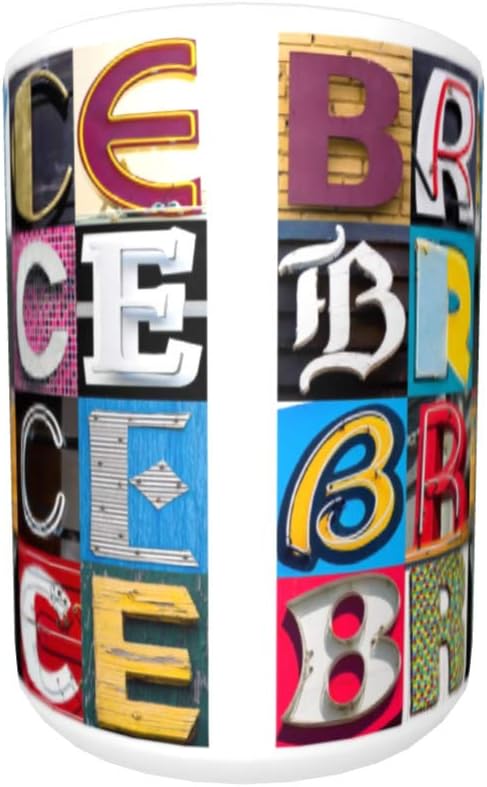 BRYCE Coffee Mug/Cup - using photos of sign letters - personalized