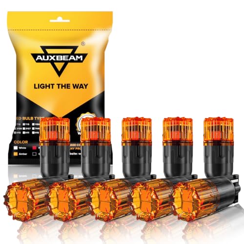 Image of Auxbeam 2026 B2 Series 194 LED Bulbs Amber 168 2825 T10 W5W Bulbs 10PCs