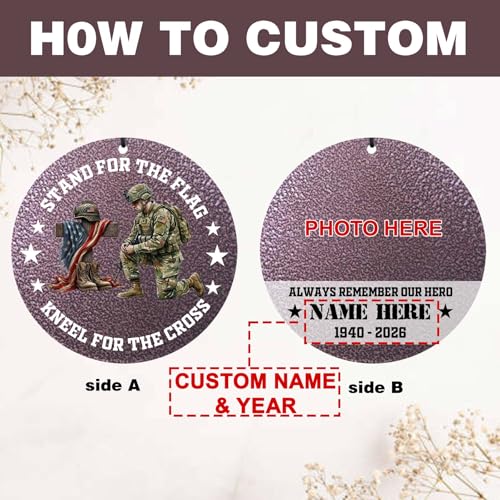 Image of Personalized Memorial Soldier Wind Chimes for Loss Dad Comrade-in-arms, 30 inch /36 inch /45 inch Deep Tone Wind Chime Sympathy Gifts in Loving Memory of US Veteran, Produced in Texas