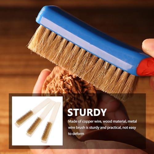 Image of 3Pcs Portable Wire Brushes with Handle Brush for Rust Removal Cleaning and Maintenance Wire for Cleaning Rust and Dirt