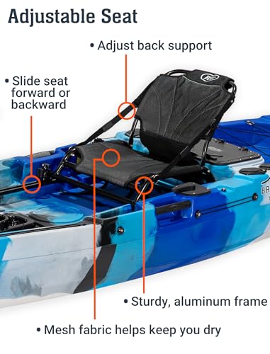 BKC Brooklyn 10.5 Pro Motorized Fishing Kayak, Trolling Motor