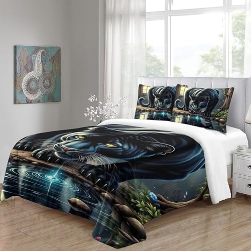 Housse de couette panthère noire 3D pour transformer une chambre d'ado - 3