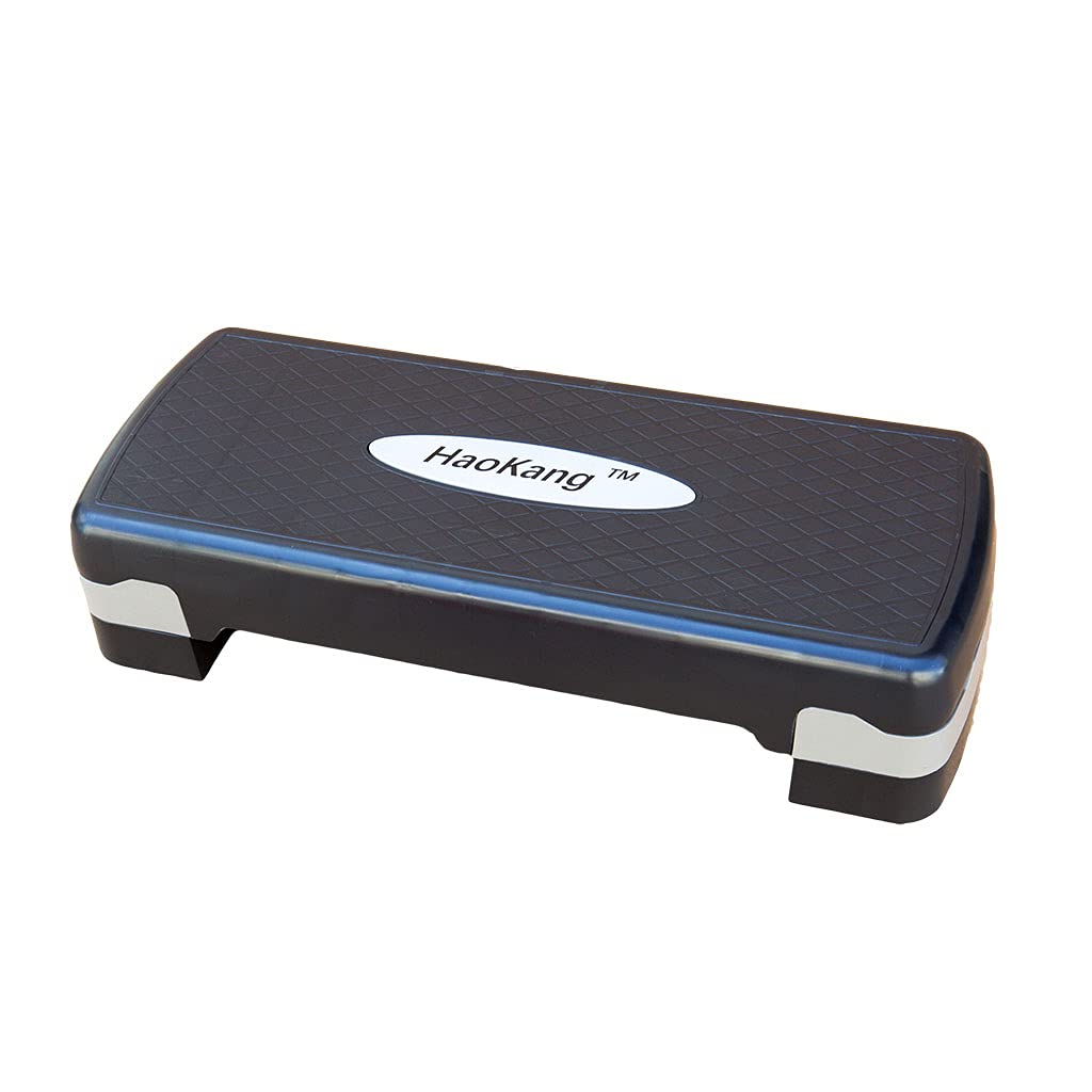 HaoKang Height-Adjustable 4''-6'' Step Aerobics Platform Fitness Equipment Stepper Trainer Exercise Step Platform with 2 Riser