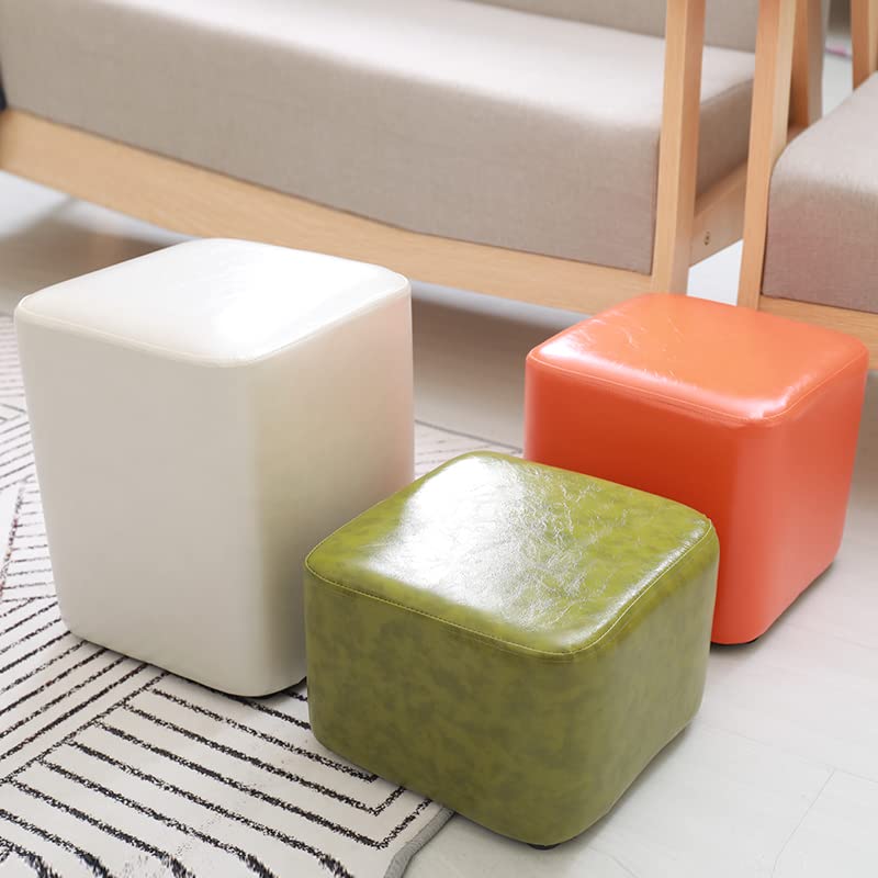 Tabouret repose-pieds en cuir or pour table basse et salon