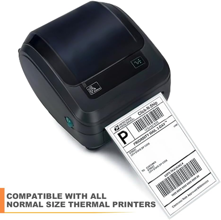 Fanfold 4 x 6 Direct Thermal Shipping Labels with Perforations, Strong Permanent Adhesive, White Mailing Labels for Thermal Printer(4 Stacks/2000 Labels)
