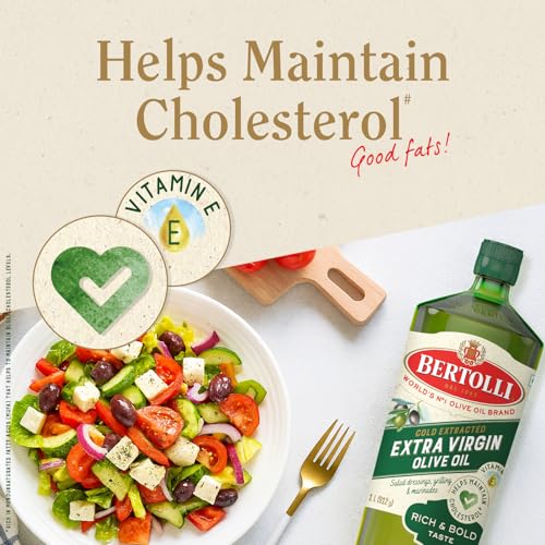 Image of Bertolli Extra Virgin Olive Oil 1L | Cold Extracted, Rich & Bold Taste, Ideal for Salads, Dressings & Drizzling | World's No. 1 Olive Oil Brand (Pack of 2)
