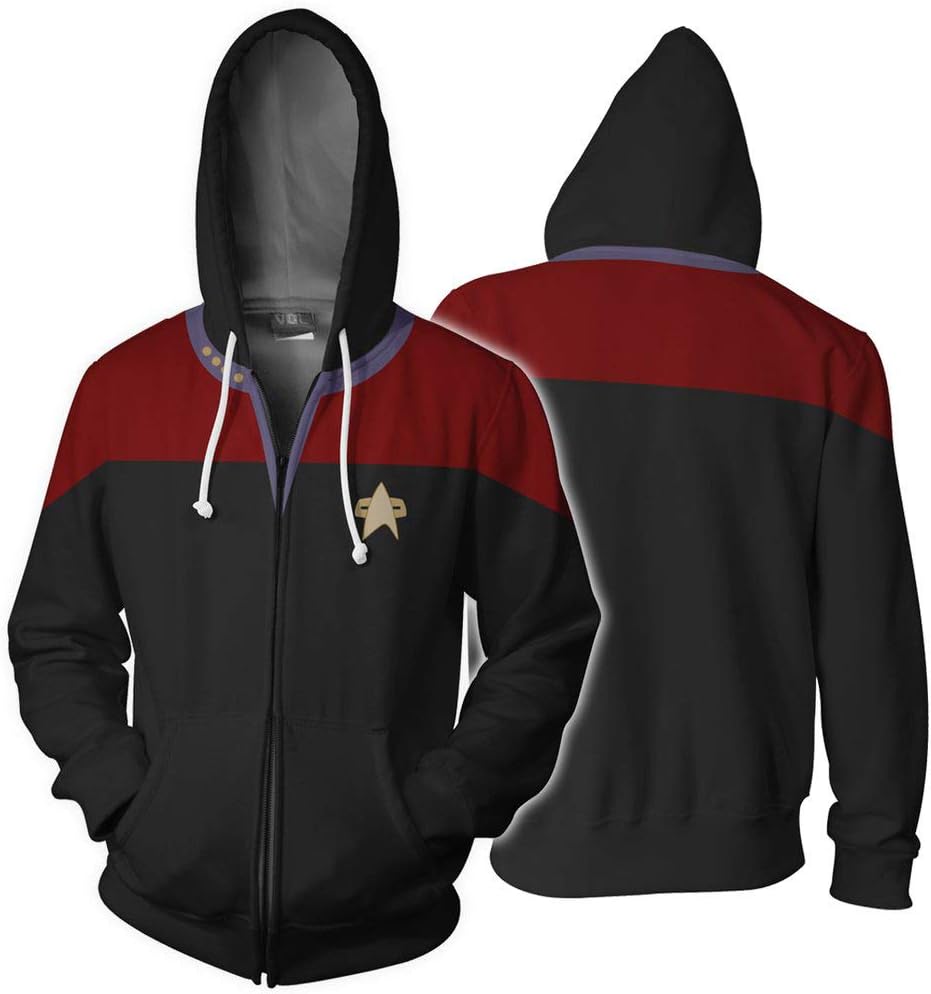 XYQB Men's Hoodies Star Trek 3D printed Hoodies Zipper jersey Casual hoodie Outdoor sweatshirt