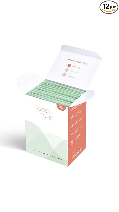 Nua Ultra Thin Sanitary Pads for Women | Size - L - 280mm | For Medium Flow | Pack of 12 Pads | Rash Free | Leak Proof | Wider Back | Highly Absorbent | With Disposal Cover | Non-Woven Fabric