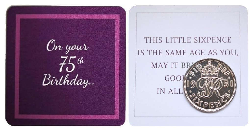 The Sixpence Seller 75th Birthday gift 1951 lucky present celebration birth year, unique 2026
