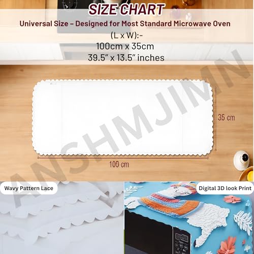 Image of Printed Microwave Oven Cover | Dustproof Waterproof Non-Slip Fabric Cover | Kitchen Decorative Appliance Protector | Kitchen Appliance Cover. (Horse)