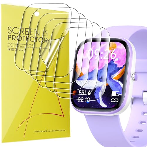Blueshaweu 6 Pezzi Pellicola per Slothcloud H97 ‎1,5" SmartWatch‎, Pellicola Protettiva Compatibile per ‎Slothcloud Smartwatch H97 ‎1,5", Sensibile al Tatto, Senza Bolle, HD TPU Film (Trasparente)