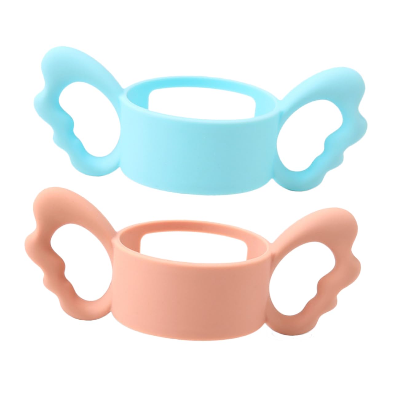 2Pcs Silicone Milk Bottle Grip Handles Ergonomic Wide Mouth Feeding Bottle Accessories for Durable Non Slip Design for Parents