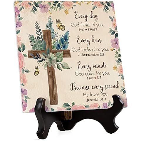 Christian Gifts for Women, Acrylic Plaque Catholic Gifts for Women, Religious Gifts Inspirational Gifts for Women Men Friends, Acrylic Plaque with Bible Verse and Prayers Gifts for Women Man Teacher Cover