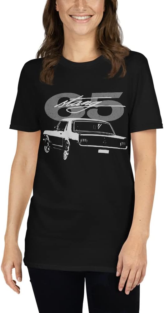 1965 Stang Classic Pony Car Club Graphic T-Shirt | Vintage Car Enthusiast Gift Black