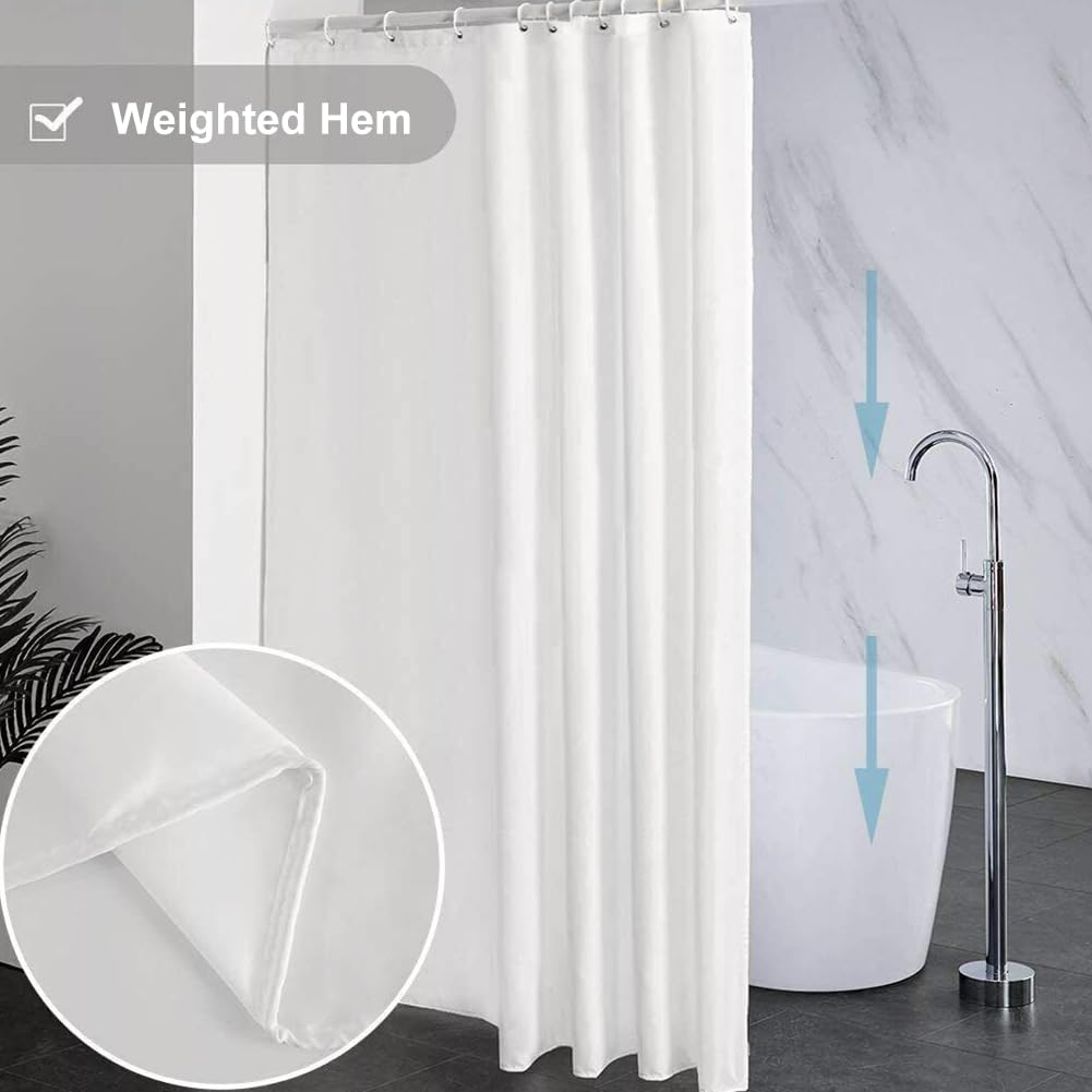 Rideau De Douche Imperméable Anti-moisissure 120x200 Cm - Polyester Avec Ourlet Lesté Et Oeillets En Acier