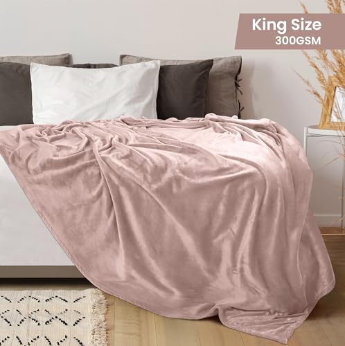 Image of Utopia Bedding Soft Fleece Bed Blanket King Size Rose Pink (90x102 Inch)