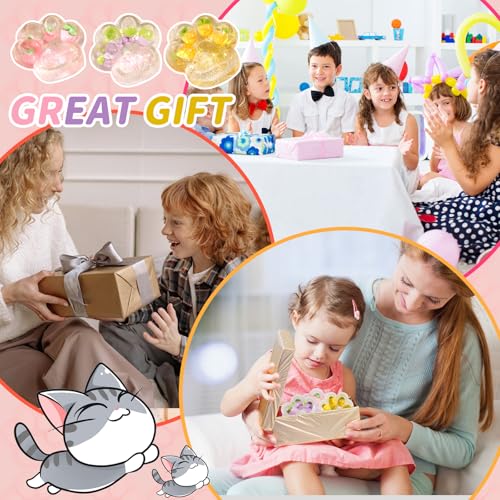 3 Pcs Cat Paw Squishy, Taba Squishy Paw kit for Stress Relief, Fruits Taba Cat Paw Squishys, Fufu Squishys, Squeeze Toys, Soft Fidget Toys Adorable for Kids & Adults Party Gifts - Image 5
