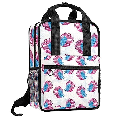 Sac à dos bleu et rose résistant pour soulager le dos des enfants