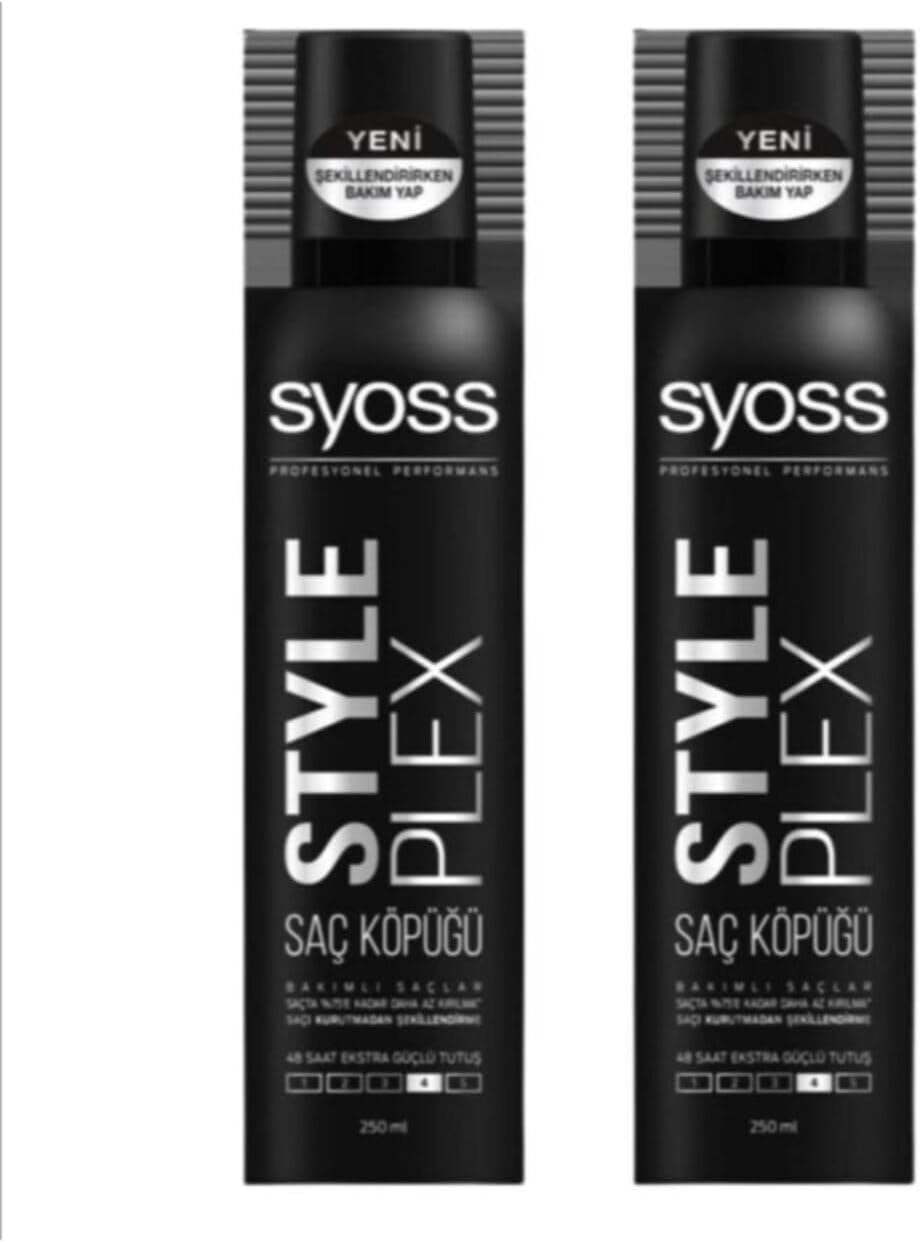 Syoss Style Plex Saç Köpüğü, 2 x 250 ml, Bukle Belirginleştirici