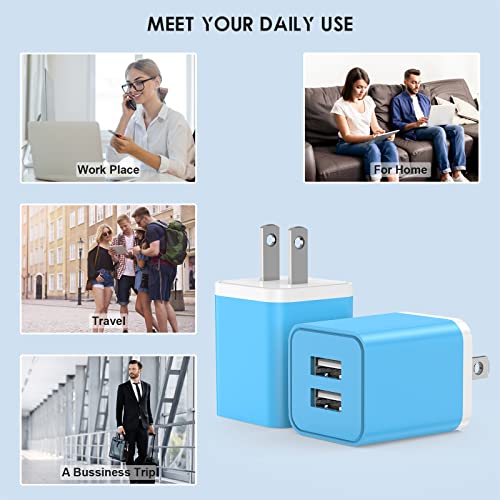 Usb Charger 5V 2.4A,Cabepow [2Pack] Dual Port 12W Usb Wall Plug,Charger Block Adapter Cube Replacement For Iphone Xs/Xs Max/Xr/X/8/7/6/Plus Ipad Pro/Air/Mini, Galaxy9/8/7(Etl Certified) #TOP6