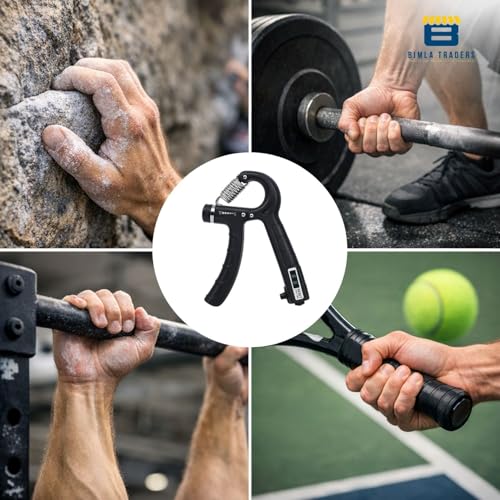 Image of CRAE Hand Gripper with Counter - Adjustable Grip Strengthener, 60 KG Capacity for Forearm, Wrist & Finger Workout Men & Women (Black)