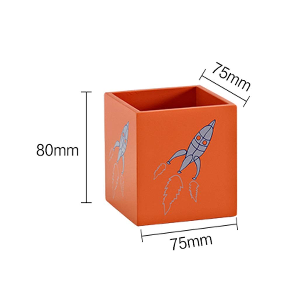 Portalápices Naranja, Caja de Madera para bolígrafos, Organizador de Escritorio de Uso múltiple, Caja de Almacenamiento de Madera Natural ecológica, portalápices