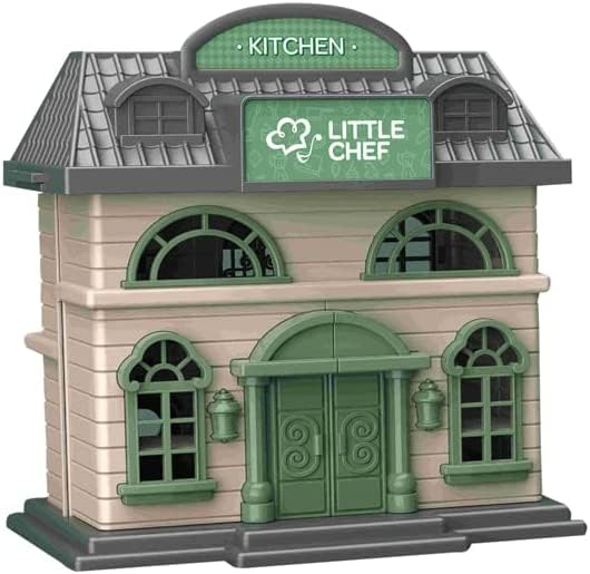 Prine’s 2-in-1 DIY Play House Villa & Kitchen Set Toys for Kids | 38 Pieces Multiple Kitchen With Role Playing Game Food and Cooking Play-set Accessories for Kids