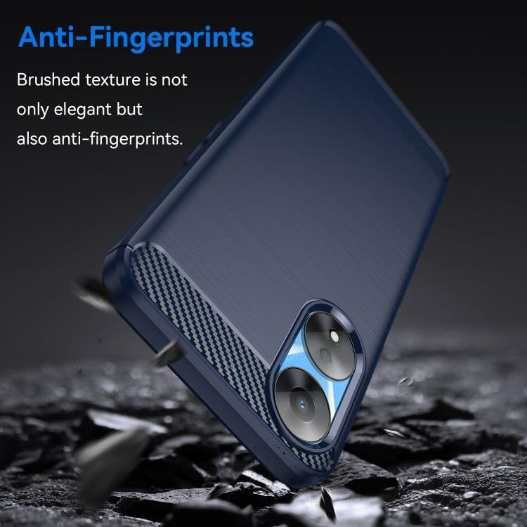 Image of Hybrid Carbon Fiber Back Case for Oppo A78 5G / A58 5G (Blue)