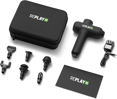 Miniatura 3 de Rapid Reboot Pistola de masaje de percusión Replay  Ultra silenciosa, potente, ligera  5 velocidades y 6 accesorios para una recuperación más rápida