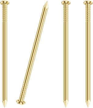 200 PCS Round Head Nails, 1-1/2 Inches Hardware Nail, Nails for Hanging Pictures, Wood Nails, Gold Nails, Household Nails, HN-G112-200