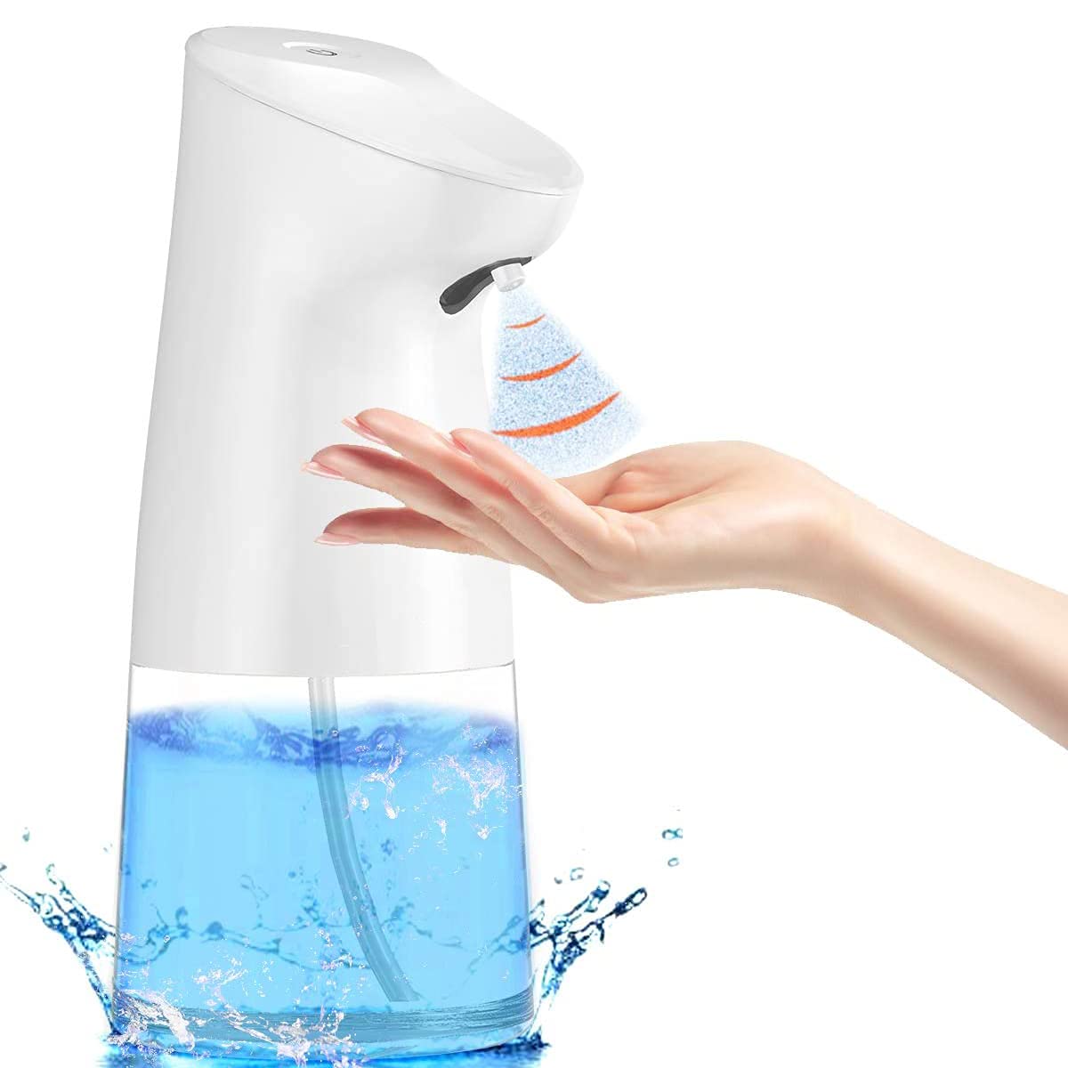 HEYABAE 450ml Automatic Hand Soap Dispenser White, Alcohol Sprayer Sanitizers Soap Dispenser Pump with Smart Infrared Sensor for Home Bathroom School