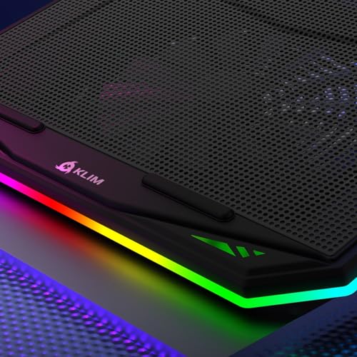 Image of KLIM K21 + Laptop Cooling Pad with RGB backlighting + New + 11 inch - 17 inch + Gaming Laptop Cooling Pad for Desk + USB Powered Fan + Very Stable and Silent + Compatible Mac, PS4, PS5