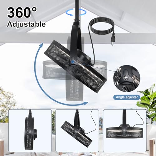 AHAWILL Outdoor Hanging Ceiling Fans with Lights,Gazebo Fan with Hook Remote&APP Control,Dimmable Hanging Fan with Plug in Cord for Pergola、Patios,BLACK - Image 3