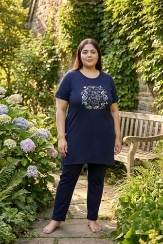 Image of In Love Women's Plus Size Printed Cotton Long-Line T-Shirt with Pocket